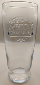 Stella Artois embossed pint glass glass