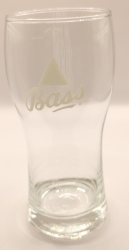 Bass pint glass white logo